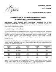 Première phase de forage et de levés géophysiques ... - Kitco