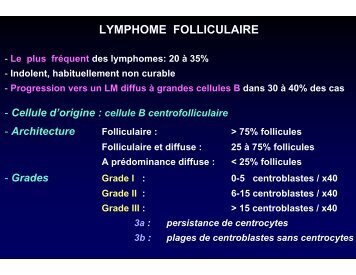 LYMPHOME FOLLICULAIRE