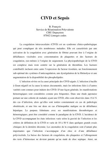 Champ 4.3 - CIVD et sepsis - SRLF