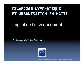 Filariose Lymphatique en Haïti et salubrité de l'environnement urbain