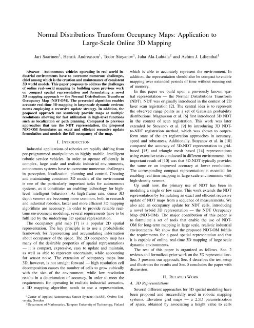 Normal Distributions Transform Occupancy Maps: Application to ...