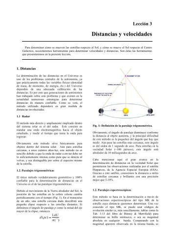 Distancias y velocidades - CRyA, UNAM