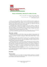 Ensayo de densidad y distancia de siembra de maíz. - INTA
