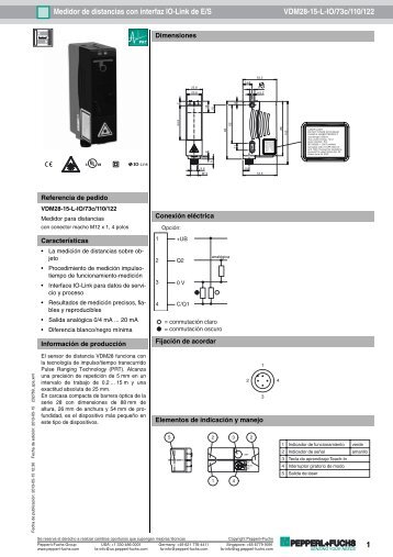 1 Medidor de distancias con interfaz IO-Link de E/S ... - Pepperl+Fuchs