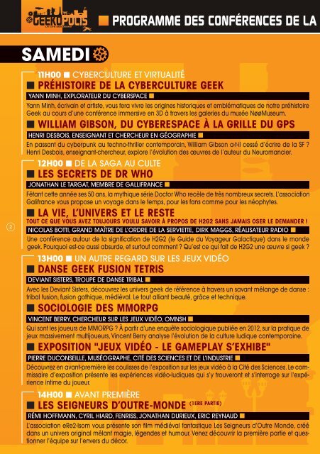 Programme complet - Geekopolis