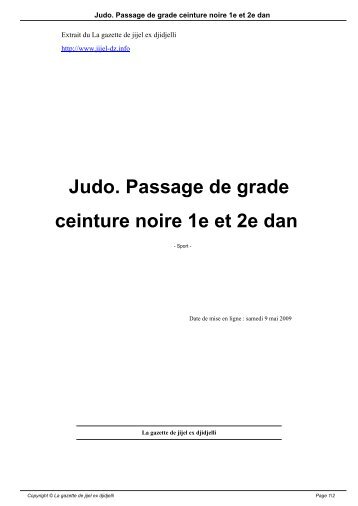 Judo. Passage de grade ceinture noire 1e et 2e dan - La gazette de ...