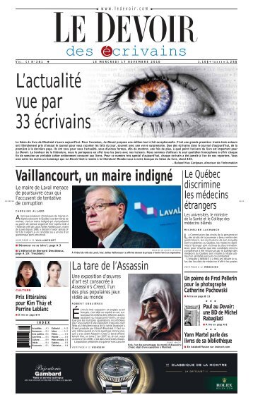 des ecrivains - Le Devoir