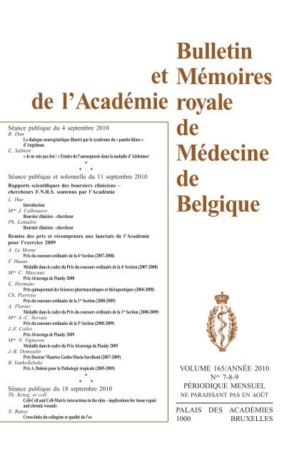 7-8-9 - Académie royale de Médecine de Belgique