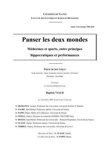 Panser les deux mondes - Bibliothèque interuniversitaire de médecine