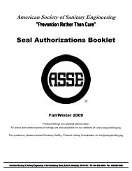 Fall 2009 Seal Authorizations Booklet - American Society of Sanitary ...