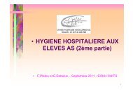 • HYGIENE HOSPITALIERE AUX ELEVES AS (2ème partie)