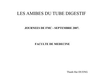 LES AMIBES DU TUBE DIGESTIF - FMC de Tours