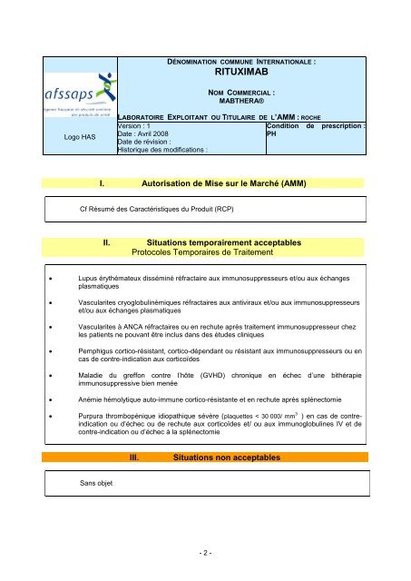 RBU du Rituximab - OMéDIT de Haute-Normandie