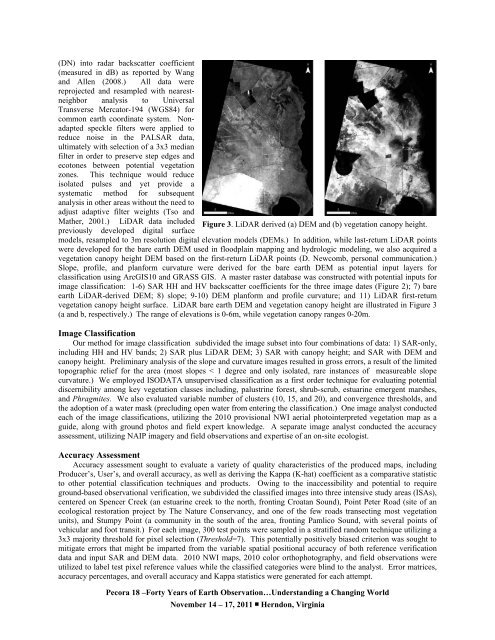 coastal wetland mapping using time series sar imagery and ... - asprs