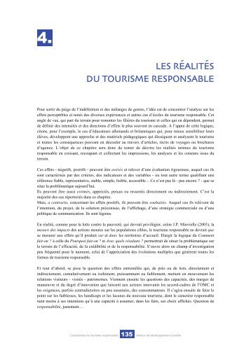 les réalités du tourisme responsable - Le tourisme solidaire