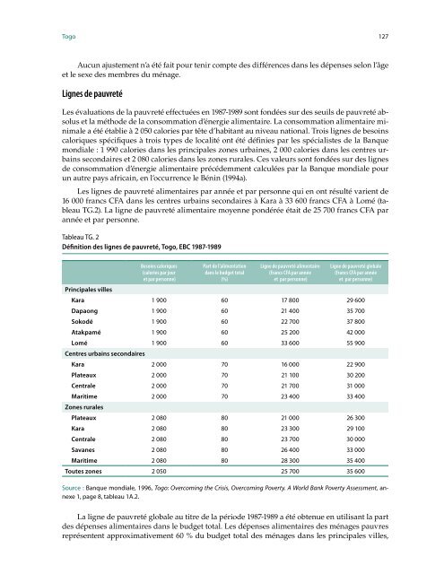 Profil de pauvreté dans les pays de la CEDEAO - United Nations ...