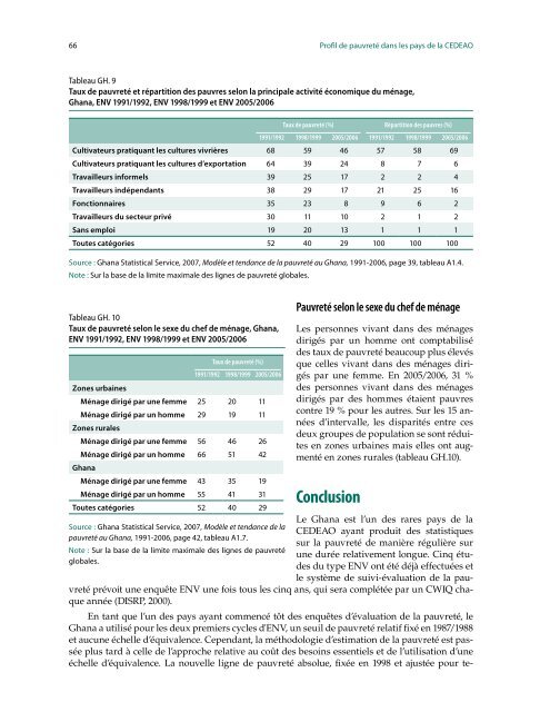 Profil de pauvreté dans les pays de la CEDEAO - United Nations ...