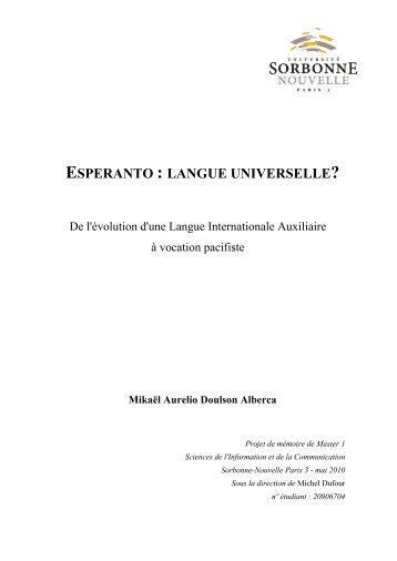 Espéranto, langue universelle