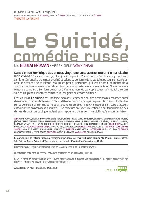 Découvrir le programme de la saison 2011 - Communauté d ...