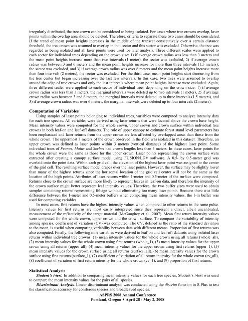 Individual Tree Species Identification Using Lidar Intensity Data - asprs