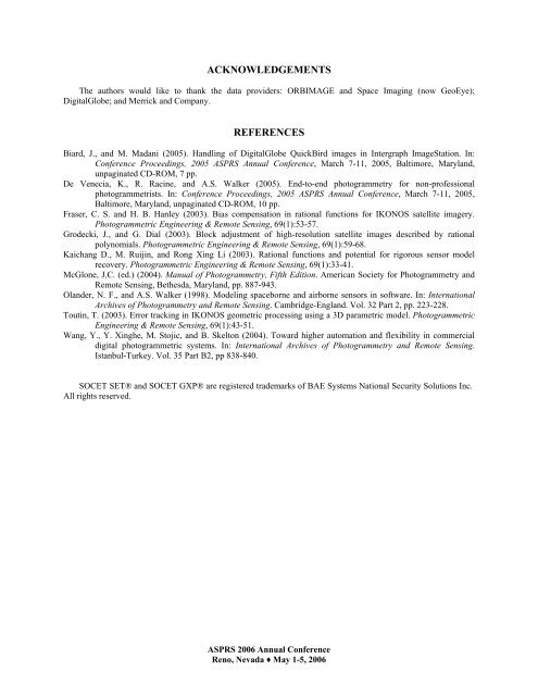 Rigorous Sensor Modeling and Triangulation for OrbView-3 - asprs