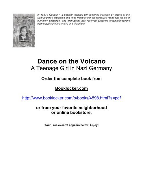 Dance on the Volcano, A Teenage Girl in Nazi ... - The Book Locker
