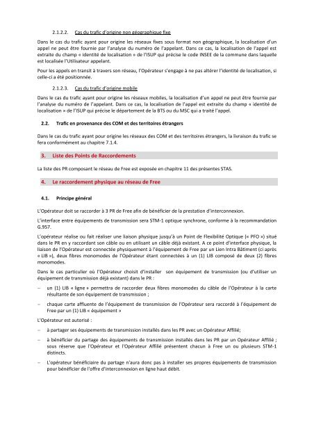 Contrat cadre d'Interconnexion - Iliad