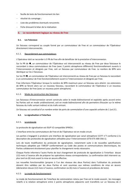 Contrat cadre d'Interconnexion - Iliad