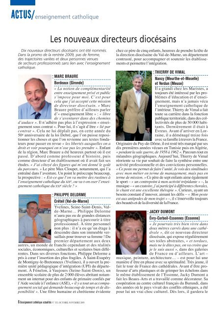Actus Enseignement Catholique