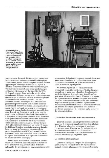 La détection et la mesure des rayonnements ionisants - Bref ... - IAEA