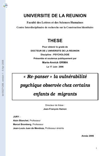 «Re-panser» la vulnérabilité psychique observée chez certains ...