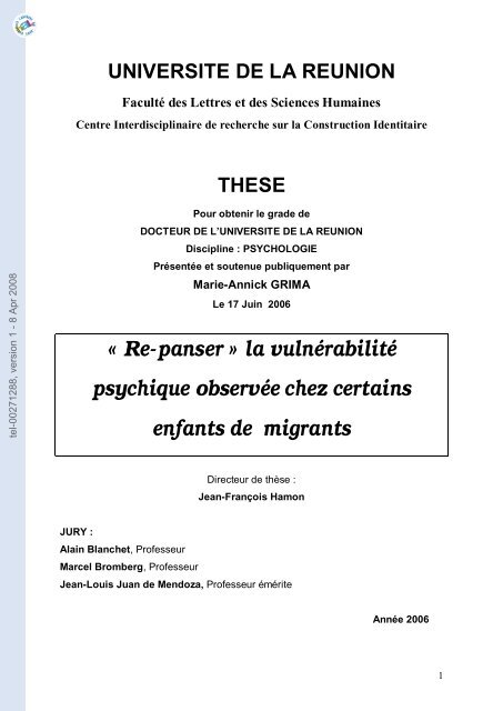 Re Panser La Vulnerabilite Psychique Observee Chez Certains