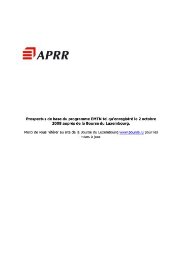 Programme EMTN - APRR