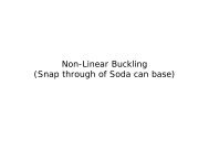 Non-Linear Buckling (Snap through of Soda can base)