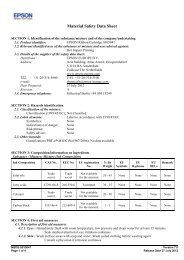 Material Safety Data Sheet - Epson Europe