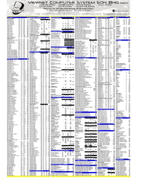 Viewnet Price List 2013 Hardwarezone Com