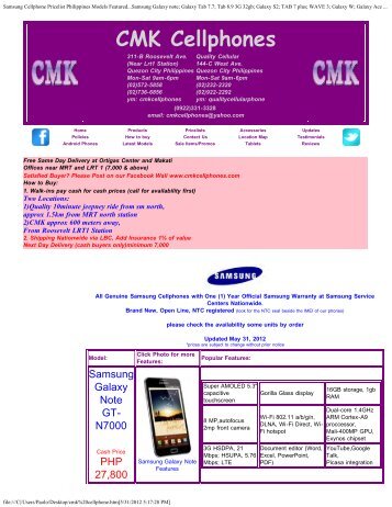 Samsung Cellphone Pricelist Philippines Models - HardwareZone.com