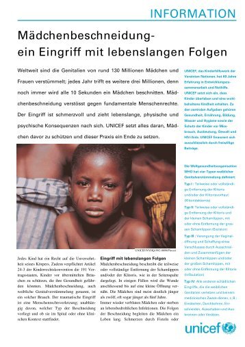 Mädchenbeschneidung: Lebenslange Folgen - Unicef