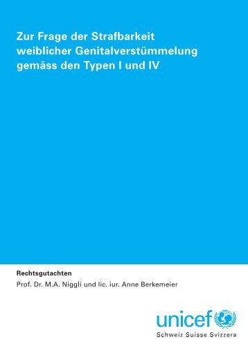 Zur Frage der Strafbarkeit weiblicher Genitalverstümmelung ... - Unicef