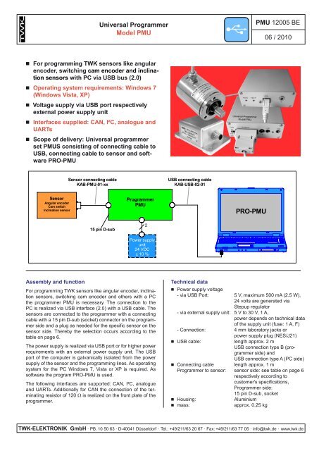 Universal Programmer - Model PMU - TWK-ELEKTRONIK GmbH