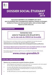 mode d'emploi DSE 2013-2014 - CROUS de Grenoble