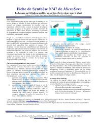 Fiche de Synthèse Nº47 de MicroSave