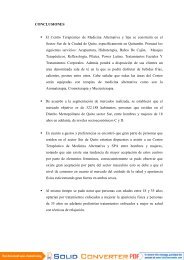 CONCLUSIONES El Centro Terapéutico de Medicina Alternativa y ...