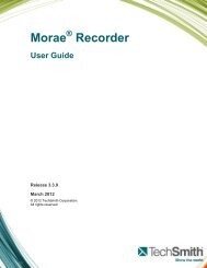 Morae Recorder User Guide - TechSmith
