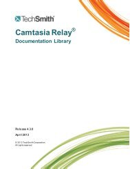 Camtasia Relay Documentation Library (PDF) - TechSmith