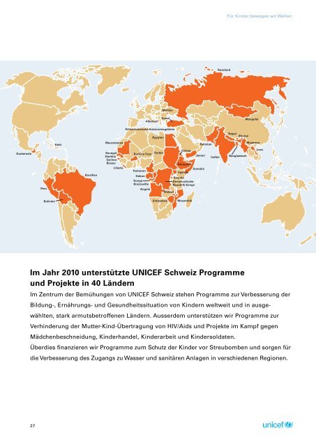 Für Kinder bewegen wir welten - Unicef