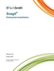 Snagit Enterprise-Installation - TechSmith