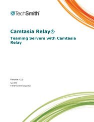 Teaming Servers with Camtasia Relay - TechSmith