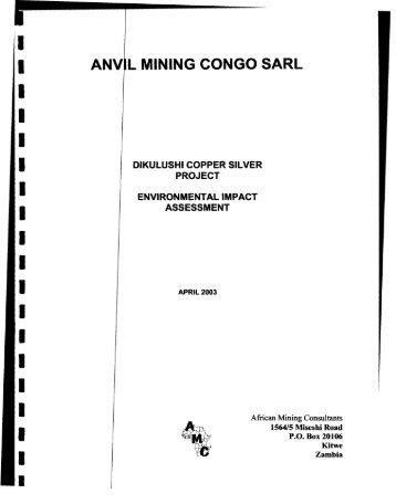 ANVIL MINING CONGO SARL 3 - Compliance Advisor Ombudsman