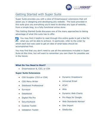 Getting Started with Super Suite - WebAssist